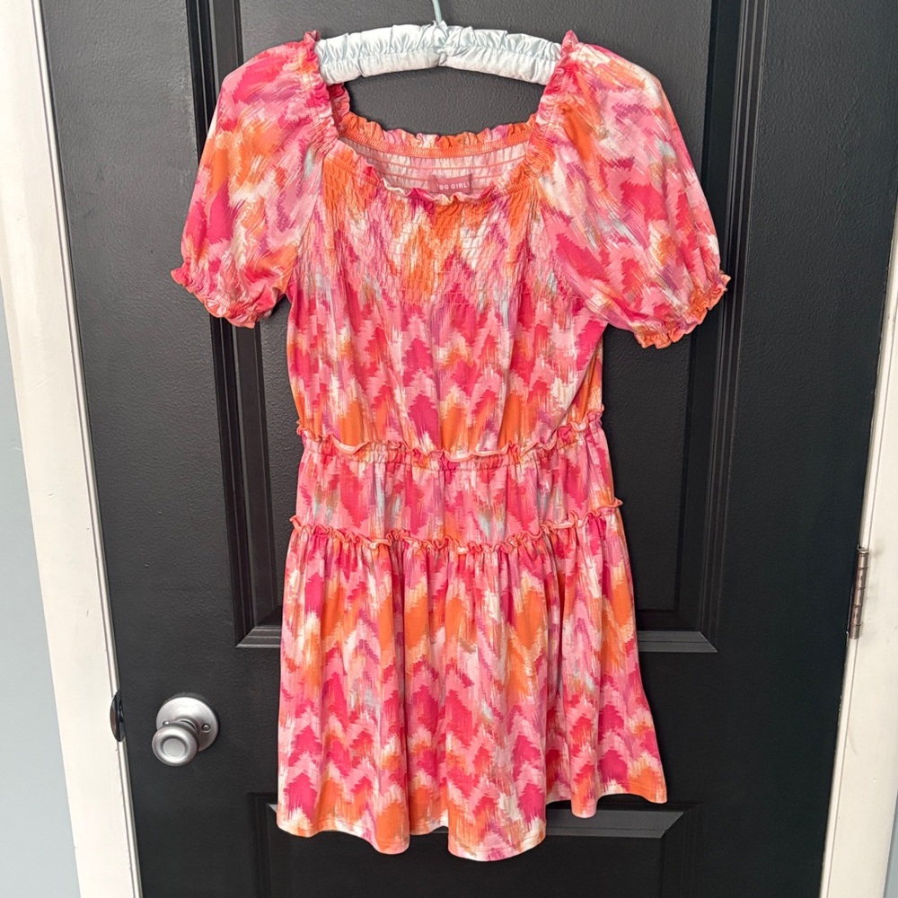 BCBG girls dress medium 10/12 pink and orange